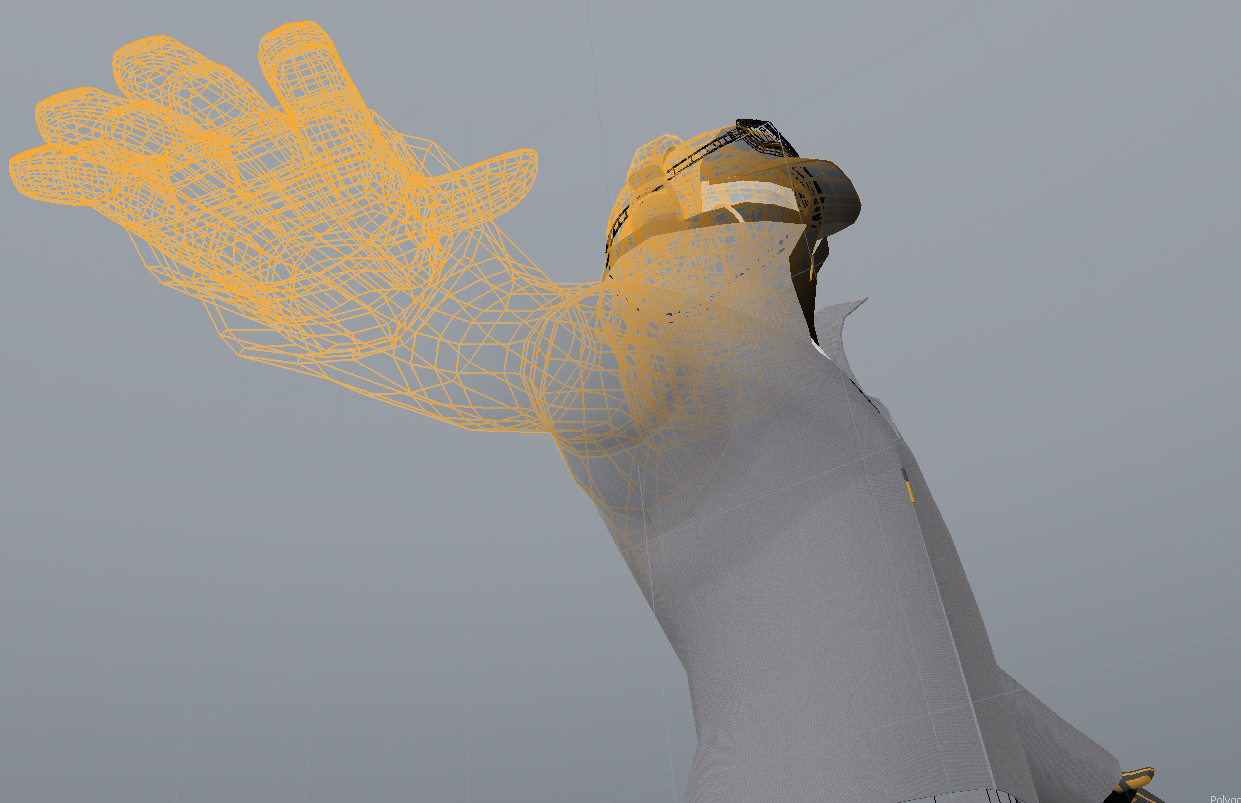 An example of a polygon mesh made predominantly of four side polygons, or "Quads".